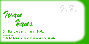 ivan hans business card